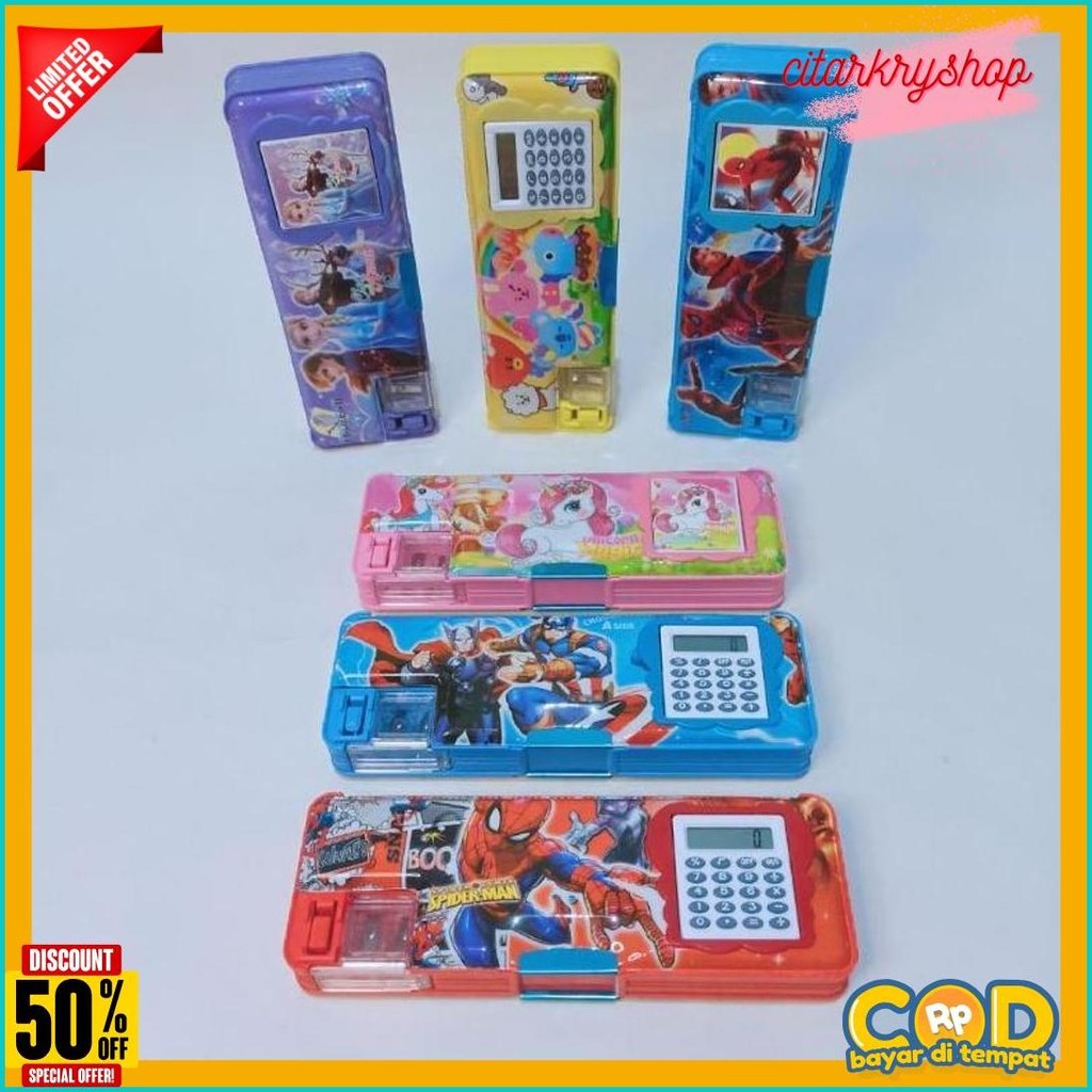 

Kotak Pensil Magnet Kalkulator / Serutan Karakter / Kotak Pensil Magnet / Kalkulator Fancy Karakter Diskon