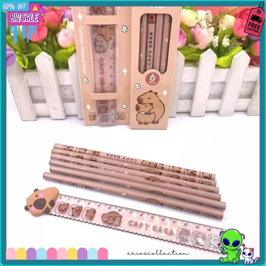 

1 Set Pencil Gift Capibara /1 Set Pensil Sekolah Terlengkap Dan Termurah