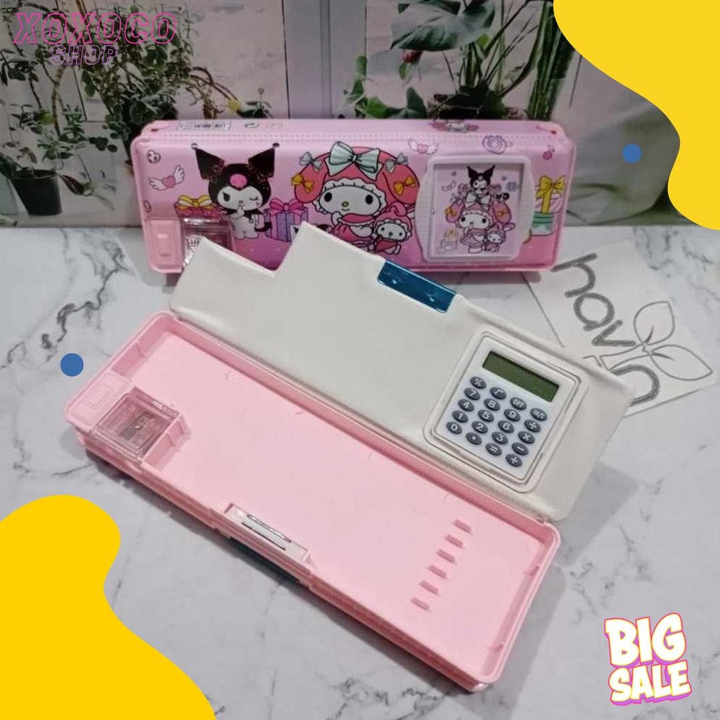 

Kotak Pensil Ada Kalkulator/Pencil Case Kalkulator/Tempat Pensil Magnet Kalkulator Diskon