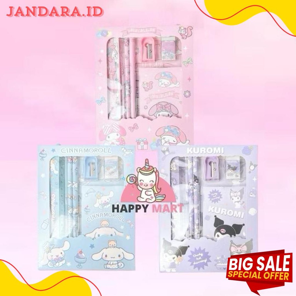 

Stationary Set Pensil Motif Kuromi / Melody / Cinnamoroll Diskon