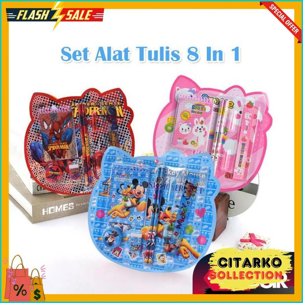 

Grosir - S5931 Stationary Set Karakter Kartun / Set Alat Tulis 8 In 1 / Set Alat Tulis Kartun Lucu / Stationery Set 8 In 1 Lucu Diskon