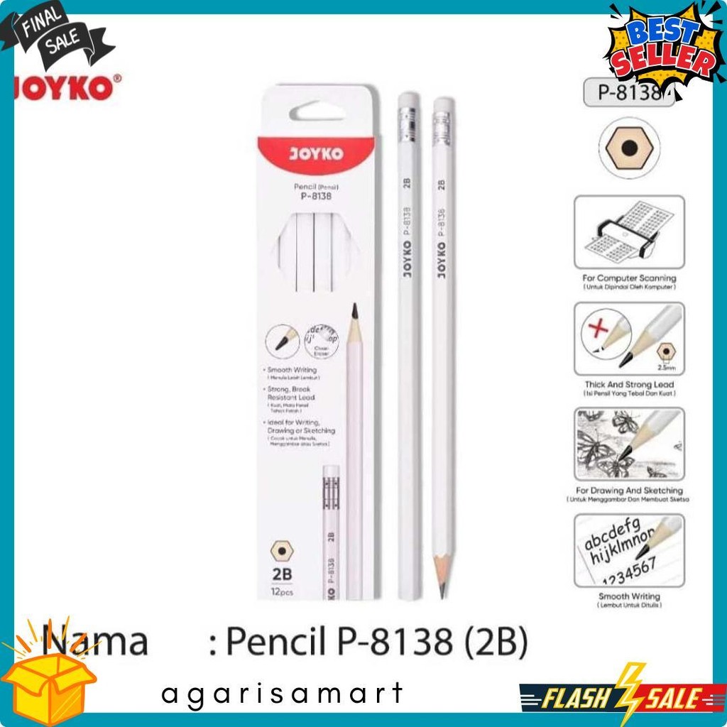 

Pensil 2B Joyko P - 8138 ( 1 Lusin ) Diskon Setengah Harga