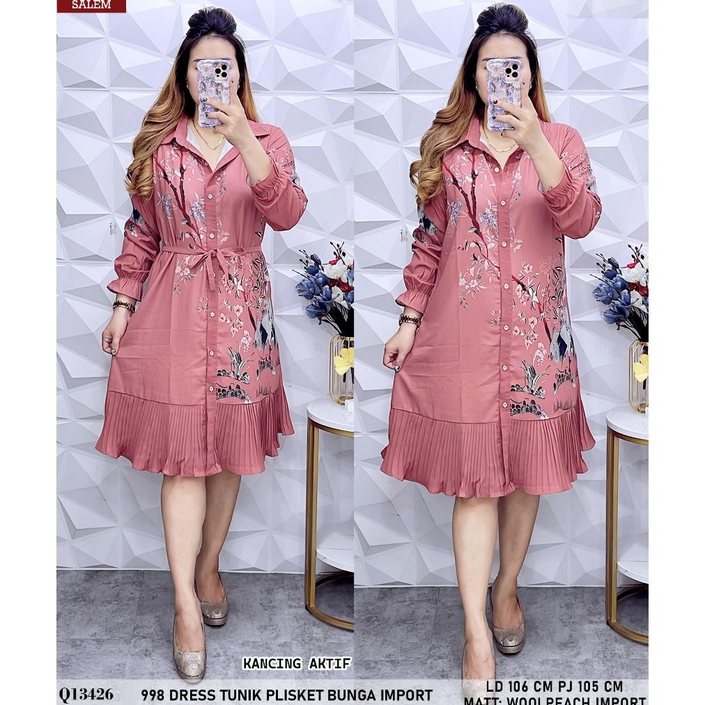 Update 996 / 997 / 5033 DRESS TUNIK PLISKET BUNGA ADEM Q1334 ~