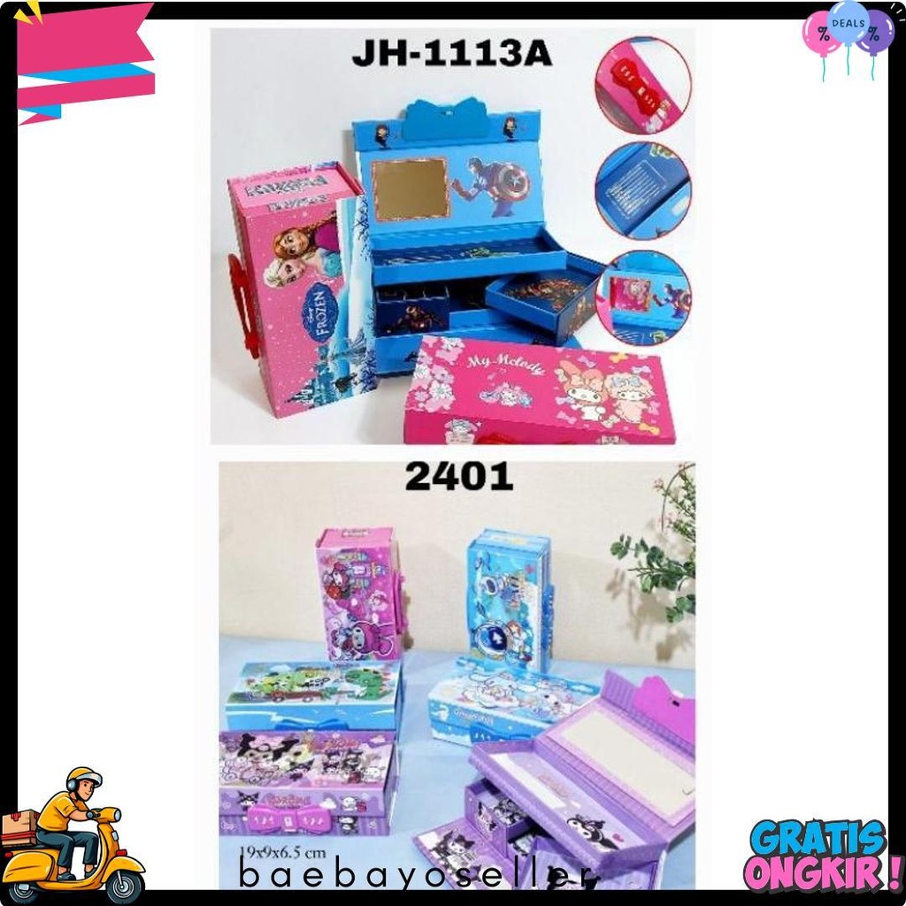 

Tempat Pensil Dus 3 Susun 3 Dimensi Password Cermin Motif Fancy Hologram Kotak Pensil Kode Kunci Pin Diskon