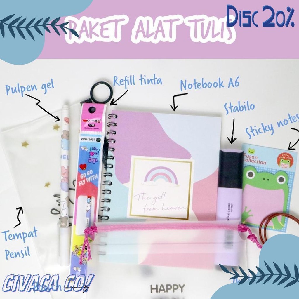 

Paket Alat Tulis 8In1 / Stationery Set Fancy / Alat Tulis Set / Stationery Set. Diskon