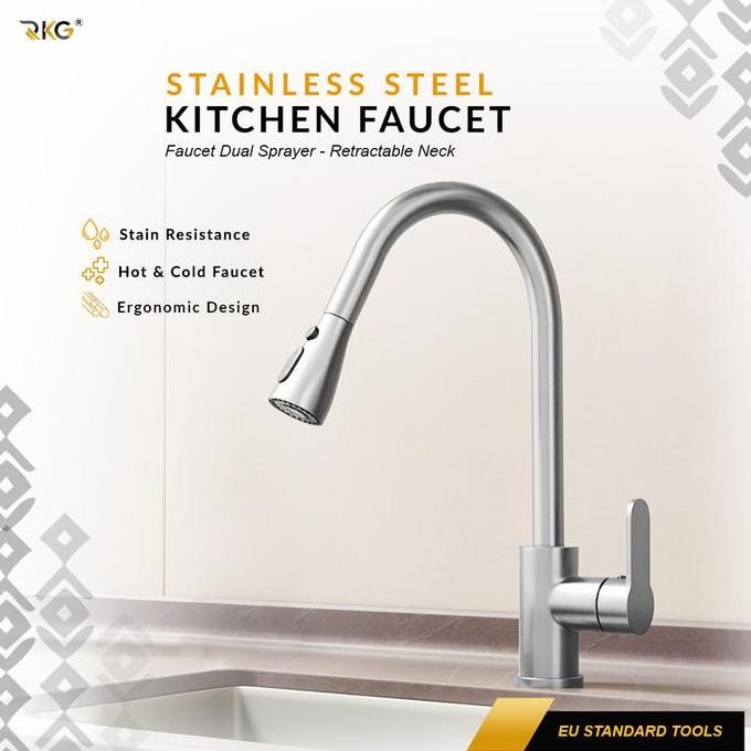 Sale Rkg Kran Angsa Tarik Fleksibel Kitchen Faucet Dual Sprayer