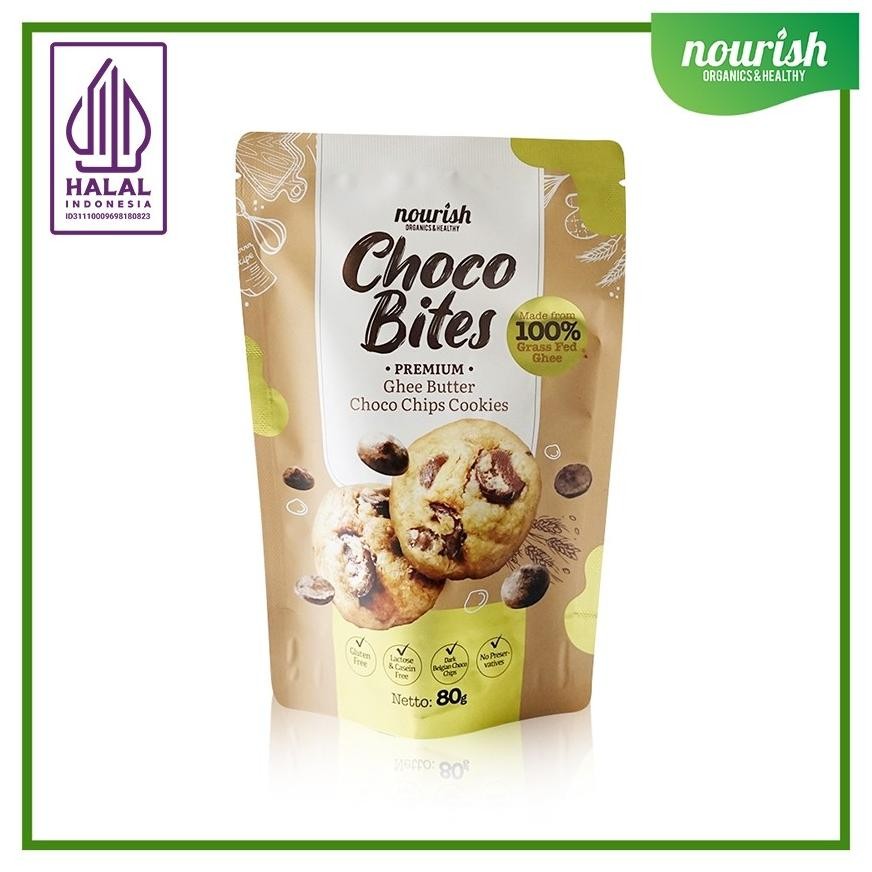 

Choco Bites - Premium Gluten Free Ghee Butter Choco Chips Cookies 80gr Nugi