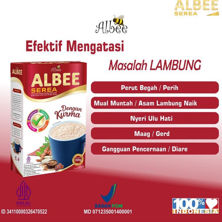 

ALBEE Sereal Umbi Garut Dengan Kurma Maag Asam Lambung & Gerd Makanan Sarapan Sereal Pati Umbi Garut 180 Gram Nugi