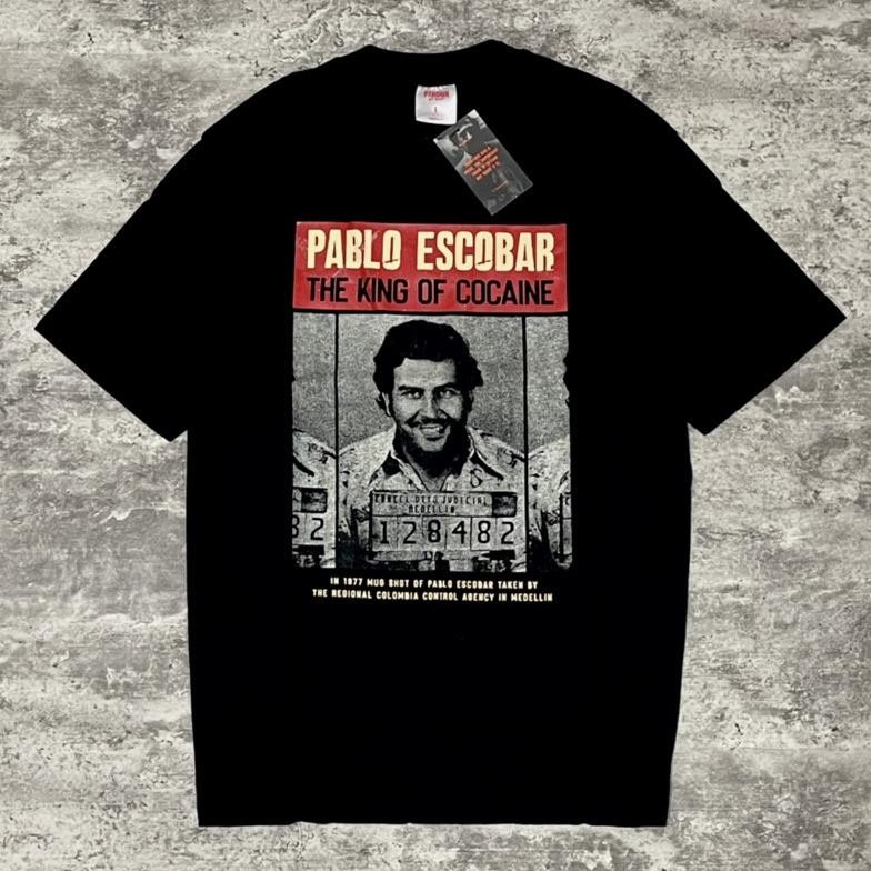 Promo Kaos CodPablo King Of Cocaine Tidur Pendek Fashion Hardworking T Shirt Top Kaos