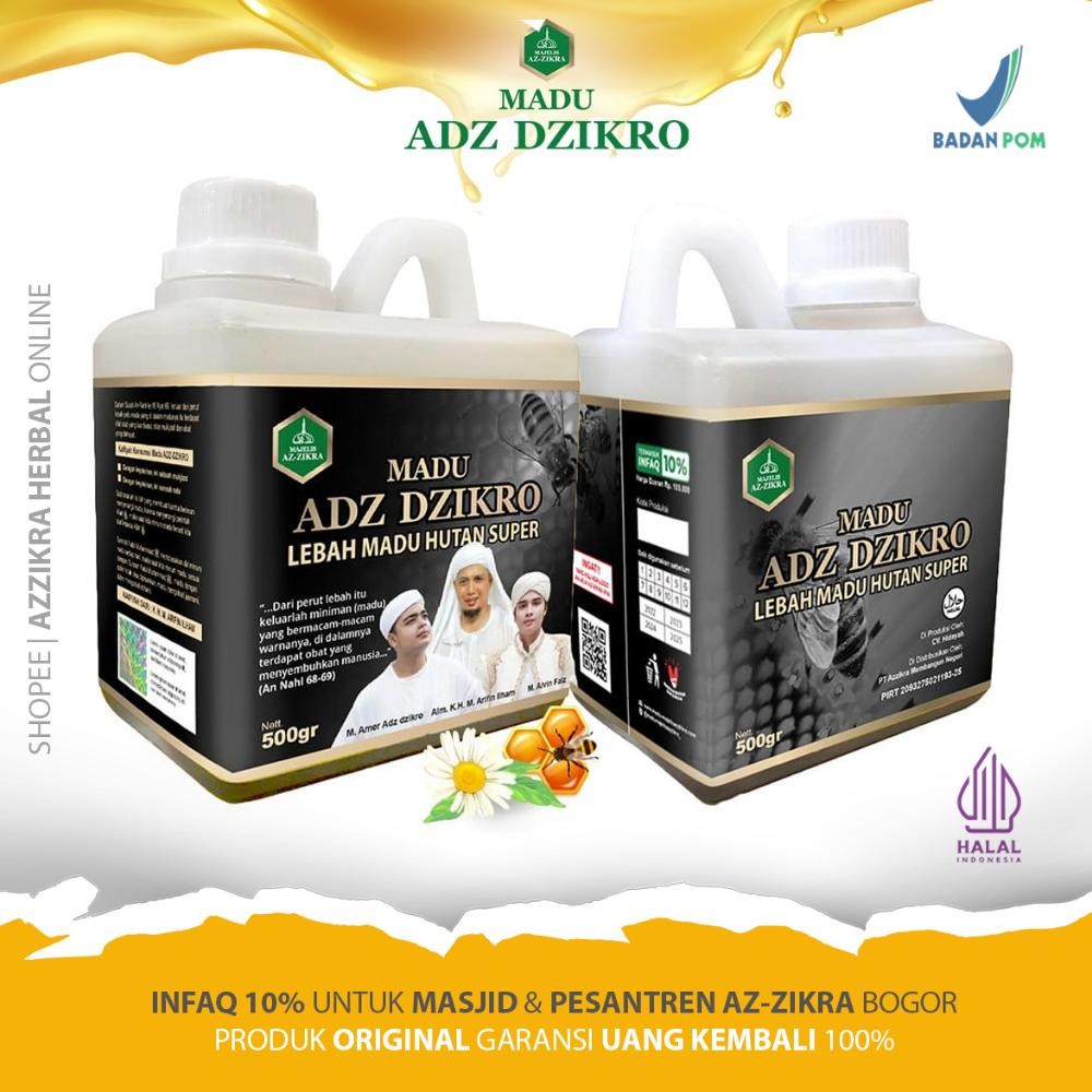 

Madu Adz Dzikro Herbal Hitam Pahit Original Asli 100% 500 gr Kemasan Baru Nugi