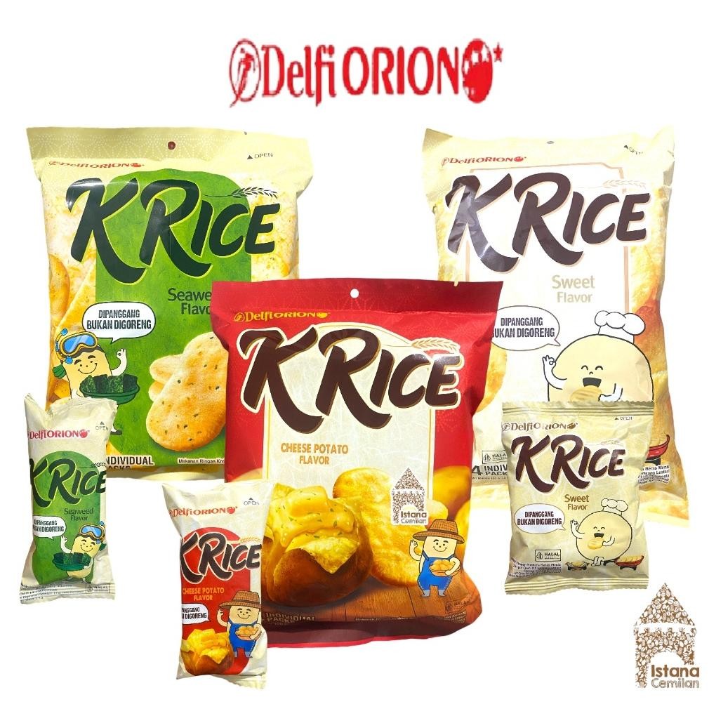

Krice Delfi Orion Krekers Beras Sweet / Seaweed / Cheese PACK (isi 14 pcs) Nugi