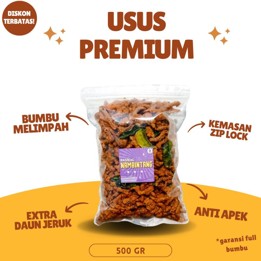 

Kripik Usus Crispy Premium Daun jeruk 500 Gr Nugi