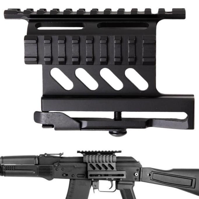 AK47 AK74 SIDE DUAL RAIL SCOPE MOUNT QUICK DETACH CNC REL AEG GBBR ORIGINAL DAN TERPERCAYA