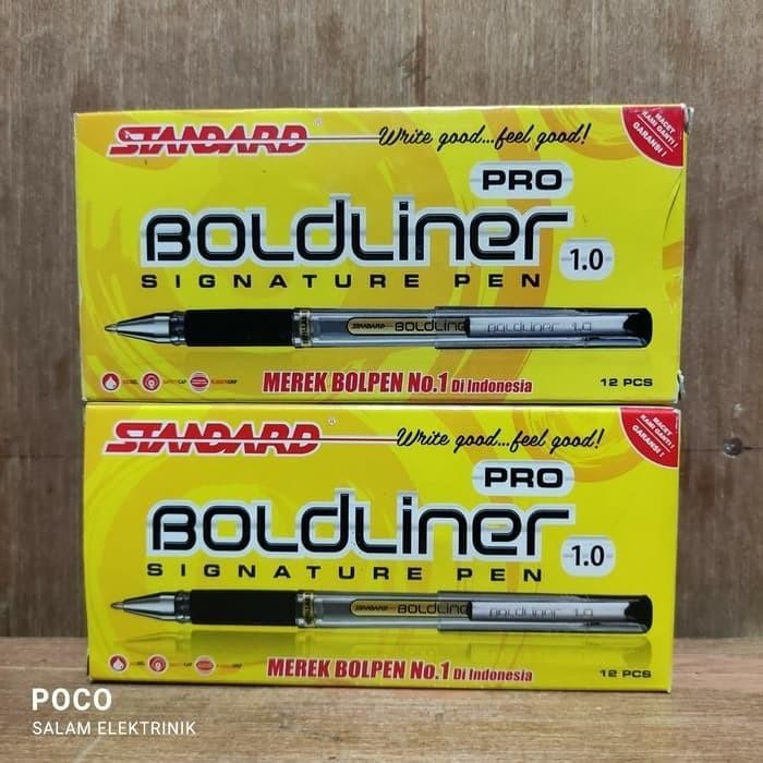 

Pen Boldliner Pro Standard 1.0 Hitam Biru 1 Lusin Stationery Tulis