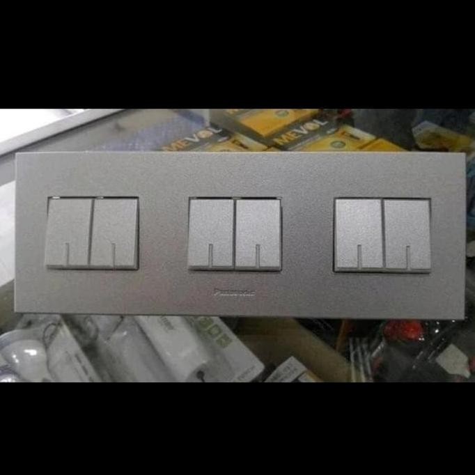 saklar sakelar 6gang 6 gang 6 switch hitam silver putih