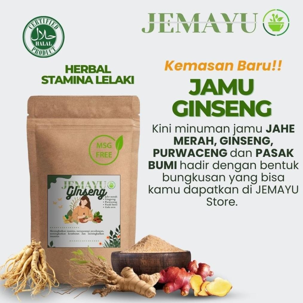 

Jamu Jahe Merah Ginseng Gula Aren 100 Gram Nugi