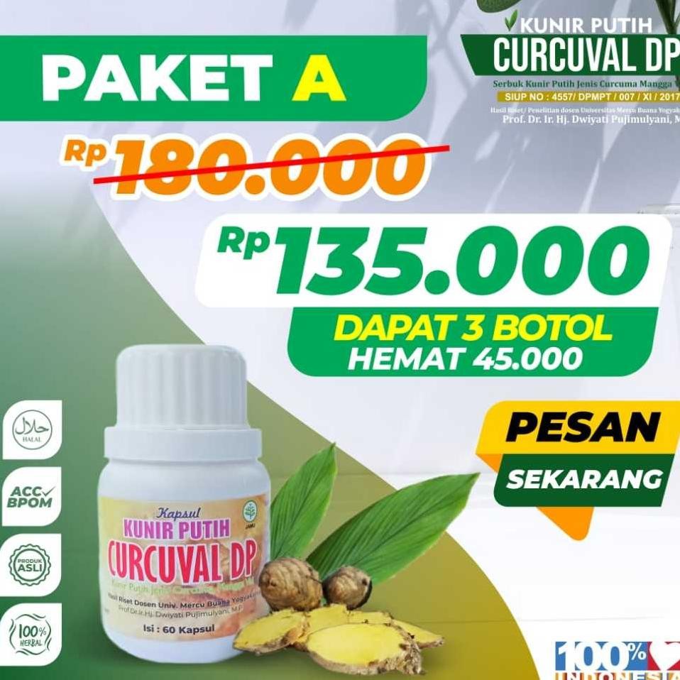 

Kunir Putih Paket 3 Botol Kunir Putih Manggaval