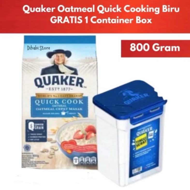 

Quaker Oatmeal Quick Cooking Biru Gratis 1 Container Box 800 Gr Nugi