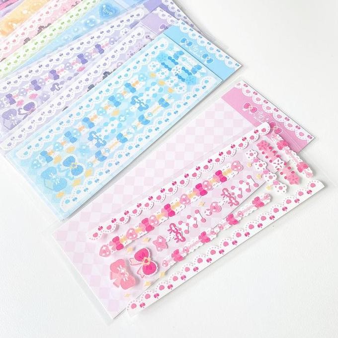 

Winzige Stiker Lucu Korea Photocard Toploader Decor Cute Ribbons Cake Sticker Aesthetic Journal Planner Decor Foto Card Stikers Paper Stationery