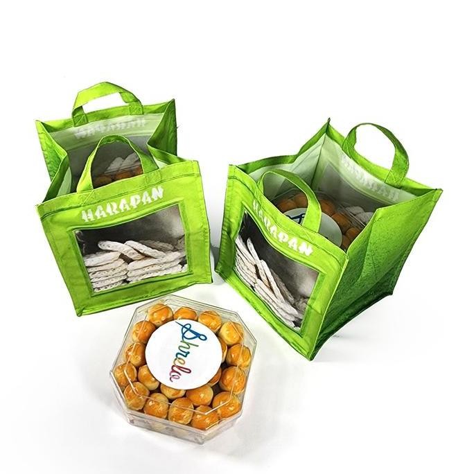 

Tas Hampers Kue Kering Hari Raya Shrelo Kaleng Kerupuk Hijau Bolu Pandan Unik Untuk Toples Dan Cookies 16X16X16Cm