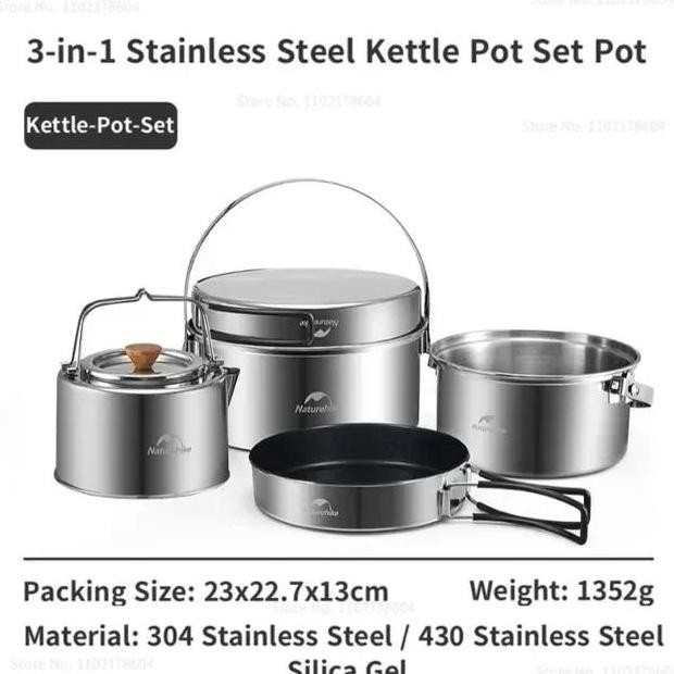 Nesting Cooking Set Naturehike Glamping Nature Hike Camping Masak