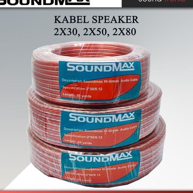 Kabel Speaker Soundmax 2X30 2X50 2X80  50Yard 30Meter 40Meter Kabel Transparan 40 Meter