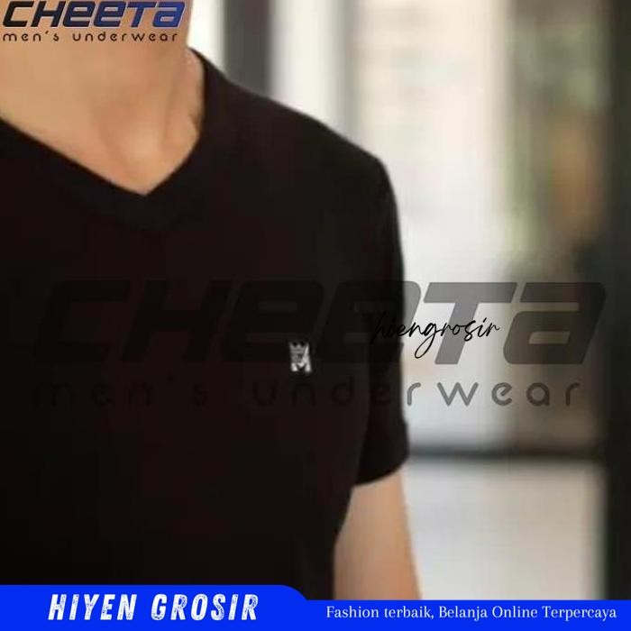 HG- KAOS DALAM PRIA KINGSMAN VNECK HITAM & PUTIH     BY HIEN GROSIR PREMIUM 