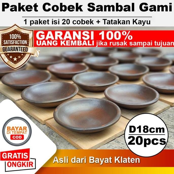 

20pcs - Paket Usaha Sambal Gami Bakar Cobek Tanah Liat + Tatakan D18