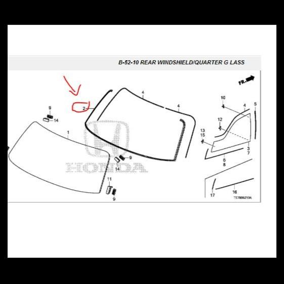 DISKON KARET LIST KACA BELAKANG BAGASI HONDA MOBILIO ORIGINAL 