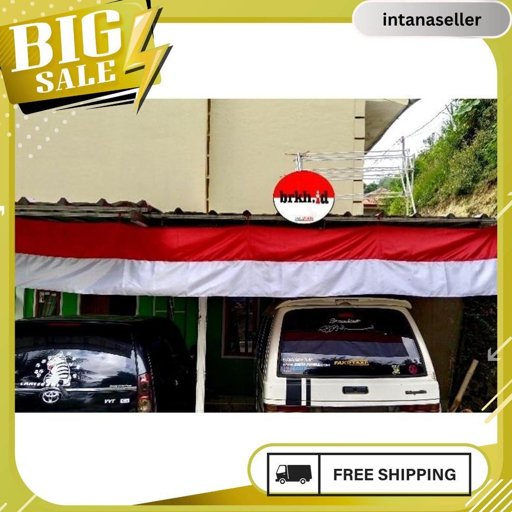 Bendera Merah Putih Lespang 10 Meter-Umbul Umbul Serbaguna Merah Putih Meledak