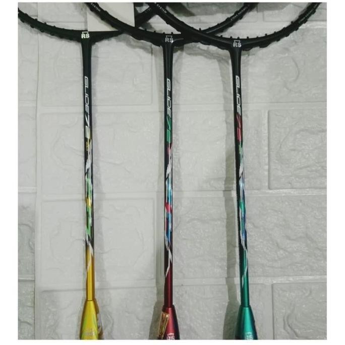 Raket Badminton Rs Glide 72 Merah/Gold/Jade +Senar Full Set Original