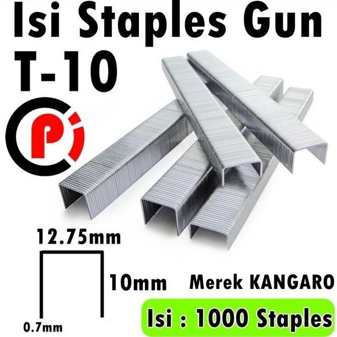 

Kangaro Staples Stapler Tembak Gun Tacker T10 12.75 X 10Mm Isi 1000