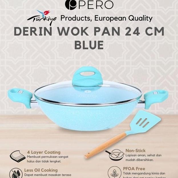 Exclusive Koko Panci Po 24 Juni Pero Derin Wok Pan 24 Cm Casserole 24Cm With Lid Granite Wajan Panci