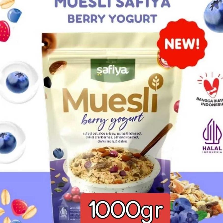 

Muesli Berry Yogurt Safiyasereal Oatmeal With Almondsarapan Sehat 1Kg