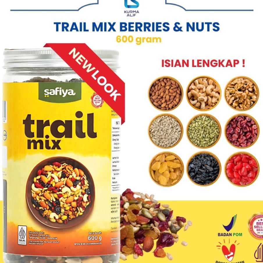 

Trail Mix Safiya Kemasan Jar 600 Gr Berry Nuts And Seed Cemilan Sehat