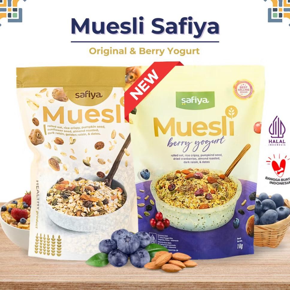 

Muesli Fruit Seed With Almond 1 Kg Sereal Sehat Muesli Safiya Muesli 1 Kg Muesli Berry Yogurt