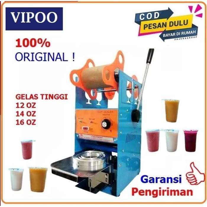 Mesin Pres Minuman Vipoo Ukuran 12-16 Oz Dengan Cup Sealer - Vacuum Original Dan Terpercaya