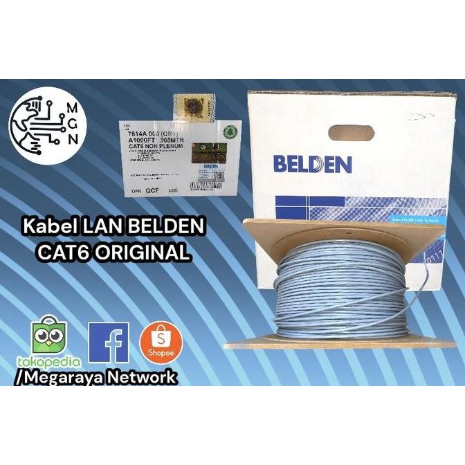 KABEL LAN BELDEN CAT6 UTP/OUTDOOR ORIGINAL ORIGINAL DAN TERPERCAYA