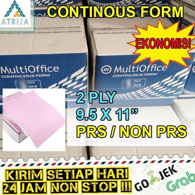 

NEW Continuous Form 9.5 x 11 - 2 Ply. Kertas Komputer Rangkap 2 - 450 Lbr