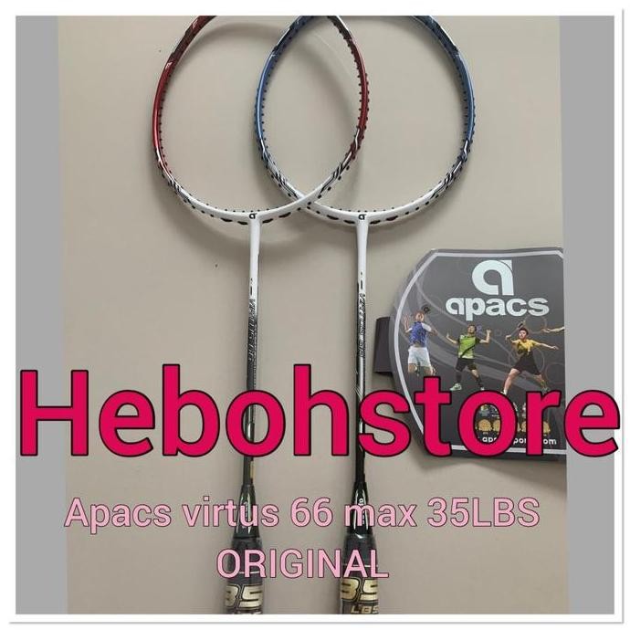 Raket Badminton Apacs Virtus 66 Original Bisa 35 Lbs Bonus Grip
