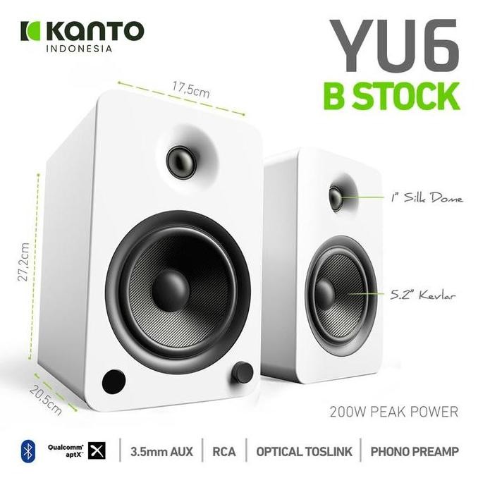 TERMURAH - [B-Stock] Kanto YU6 YU 6 - Powered Bookshelf Speaker w/ Phono Pre-amp