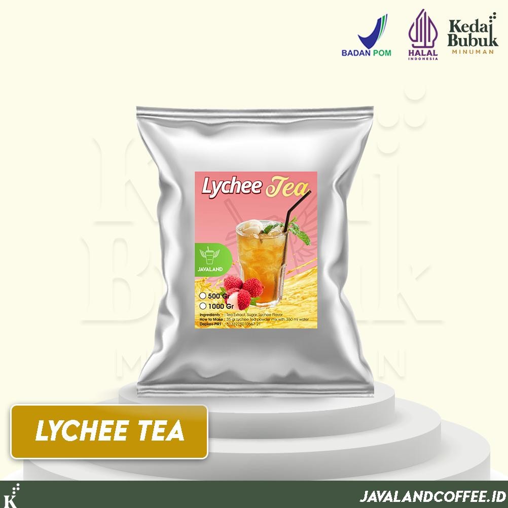 

Javaland Bubuk Minuman Rasa Lychee Tea / Teh Leci 1Kg - Regular Plain | Es Teh | Bubble Powder Drink Boba Nugi