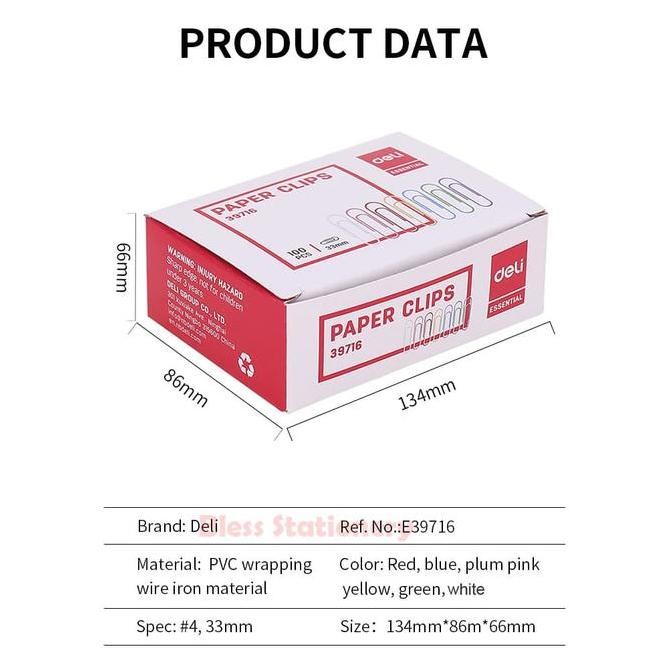 

E39716 Color Paper Clips 33Mm