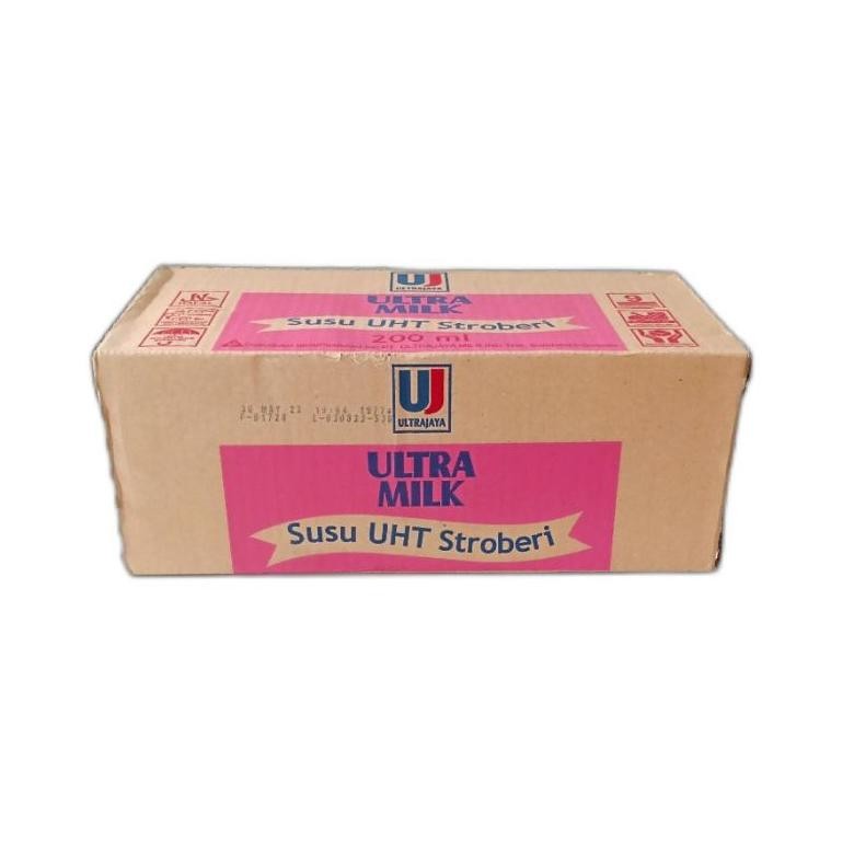 

ULTRA MILK SUSU UHT STROBERI 200ML 1 BOX ISI 24PCS Nugi