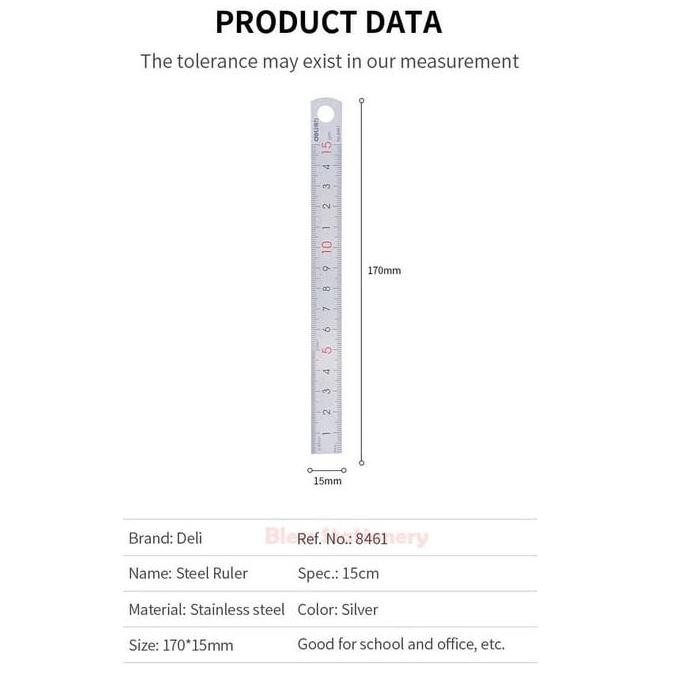 

Deli Penggaris Besi - Mistar - Steel Ruler - Drafting 15Cm (E8461)