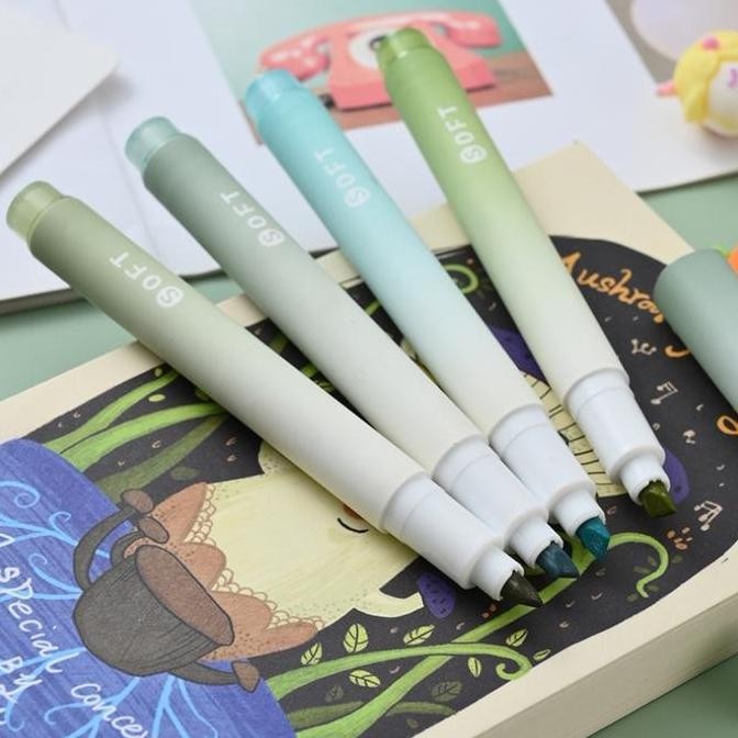 

1 Set Isi 4 Highlighter Graduasi Warna Soft Lembut Aesthetic Stabilo/ 1 Set Stabillo Sketch Marker Art Painting/ Spidol Pen Marker Warna Gradasi Painting Multifungsi