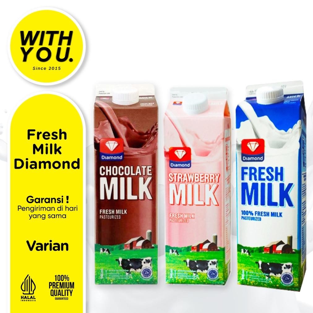 

Fresh Milk Diamond All Variant 946ml ( Plain Coklat, Strawberry ) Nugi
