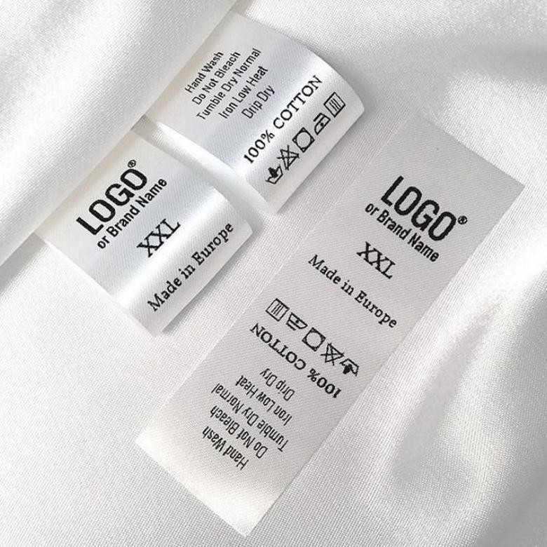 

Label Pita Satin Putih (Min500Pcs) Label Custom Nama Label Satin Ribbon Washing Care Label Vaktory Nugi