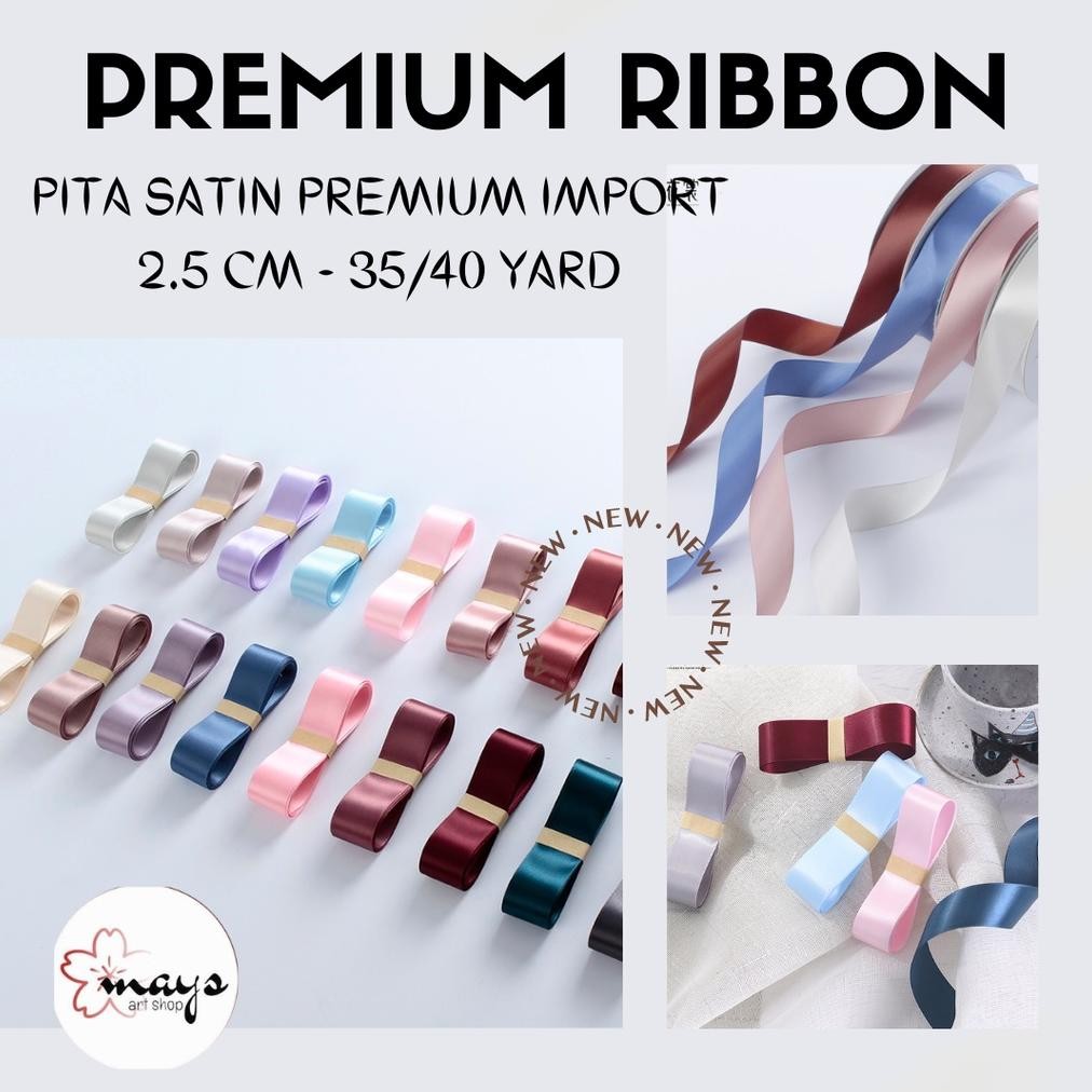 

[Roll] Pita Satin 2.5 cm Premium Quality +/- 36.5 meter - Gift Ribbon 40 Yard Lebar 2,5 cm 1 Roll - Pita Kado Bunga Buket Flower Bouquet Korean 2.5cm / 2,5 cm x 35-40 yard Murah Nugi