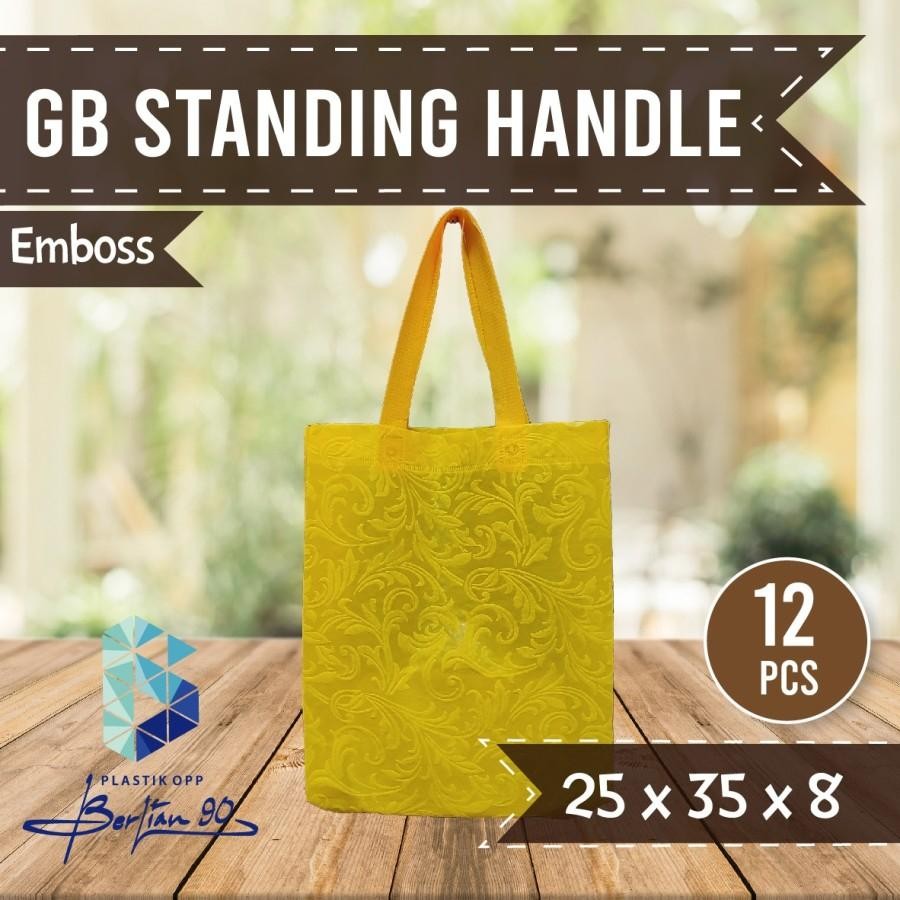 

Bis ( Ecer ) Goodie Bag Emboss Spunbond Tali 25X35X8 Cm Tebal Premium